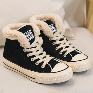 Black Faux Fur Lined Shoes